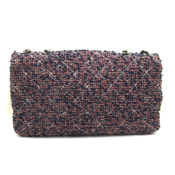 Chanel Leather Shoulder Tweed Chain Bag Matelasse Multicolor - Picture 1 of 10